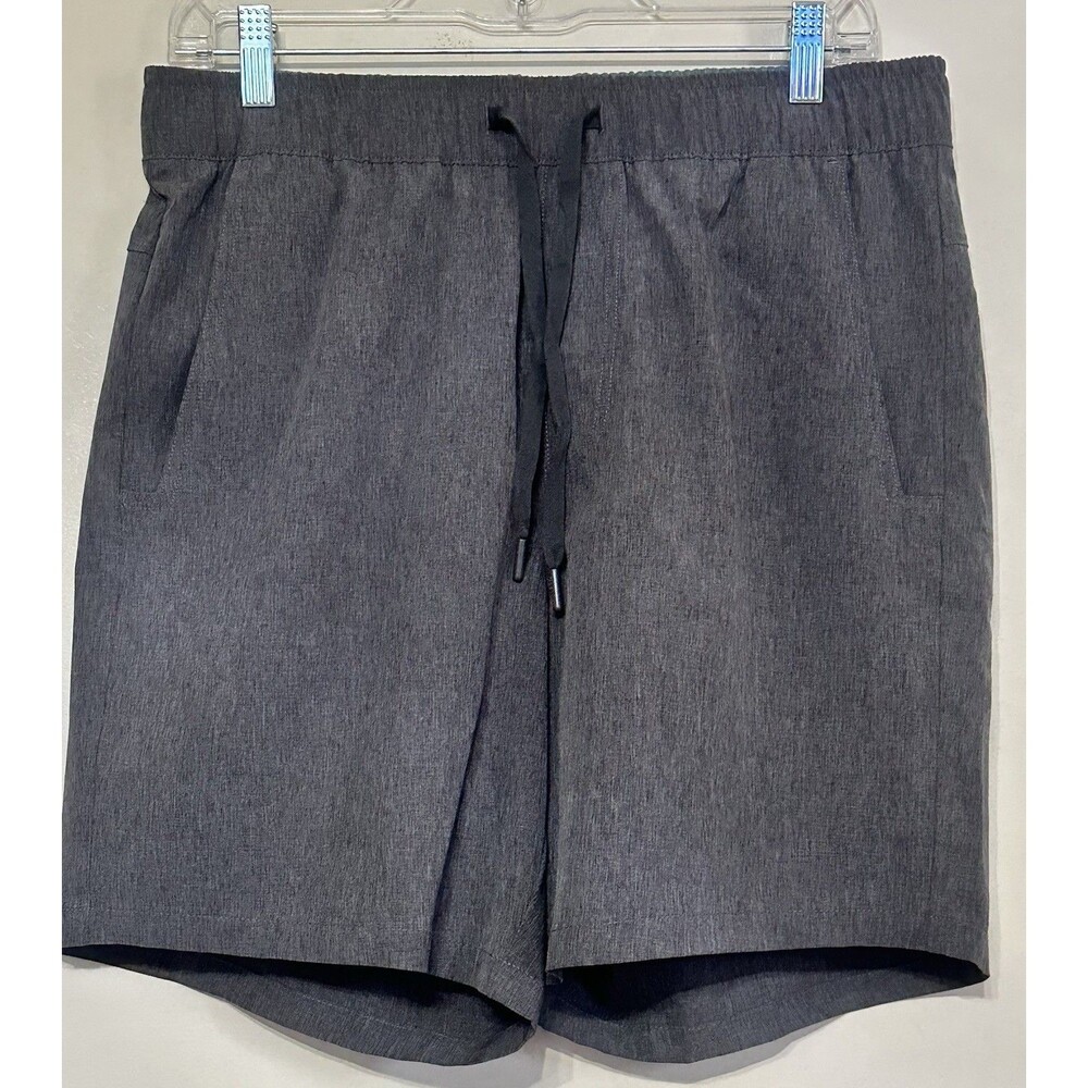 Eddie Bauer Men’s Gray Polyester Sweat Shorts Drawstring Elastic Pockets 7in